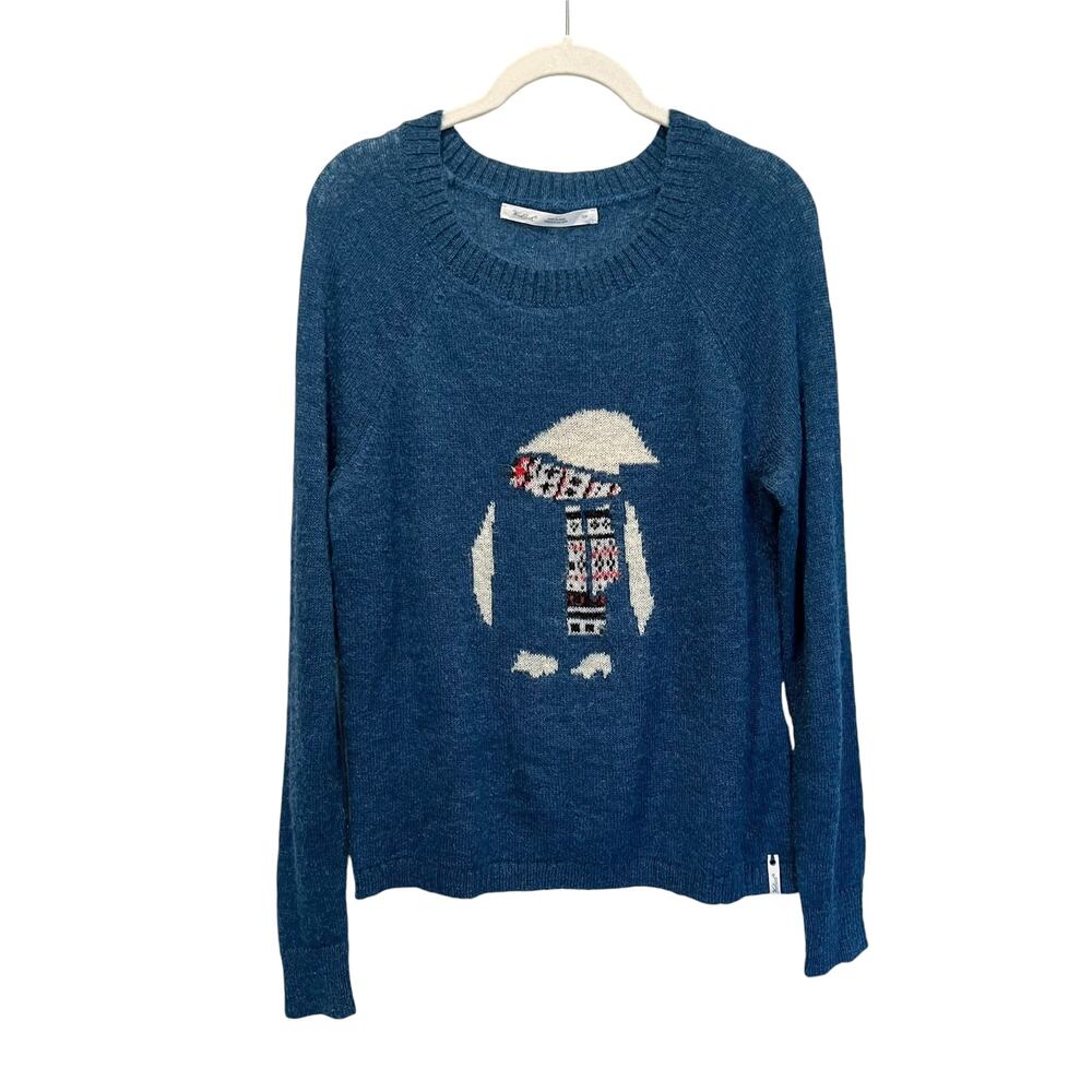 Woolrich Wool Mohair Blend Atlantic Penguin Sweater Blue Women's S